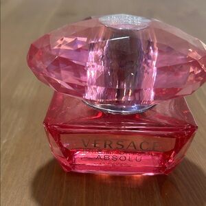 Versace “Bright Crystal”Pink Faceted Crystal Cap Perfume Bottle